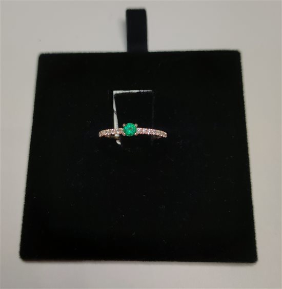 Anello Crivelli Donna in Oro rosa Smeraldo 234-4575-20 - 234-4575-20